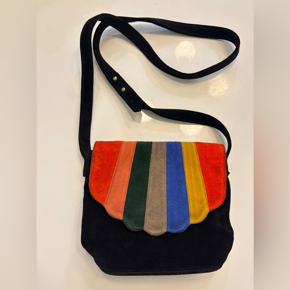 C.A.B. Handbags - C.A.B. Collection Blanche Shell Canteen in Rainbow Suede